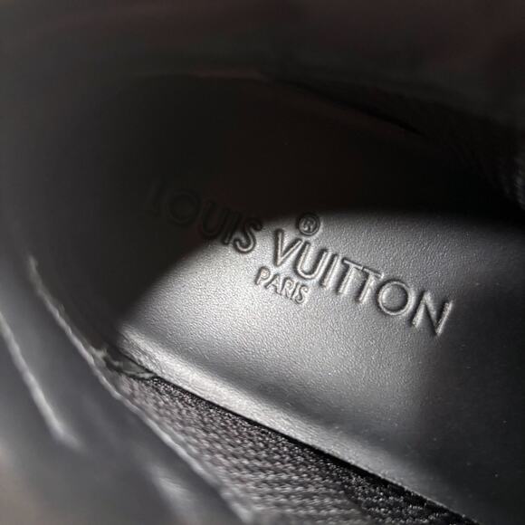 Authentic Louis Vuitton Black Monogram Move Up High Top Sneakers Shoes Size 7.5 - Picture 12 of 13